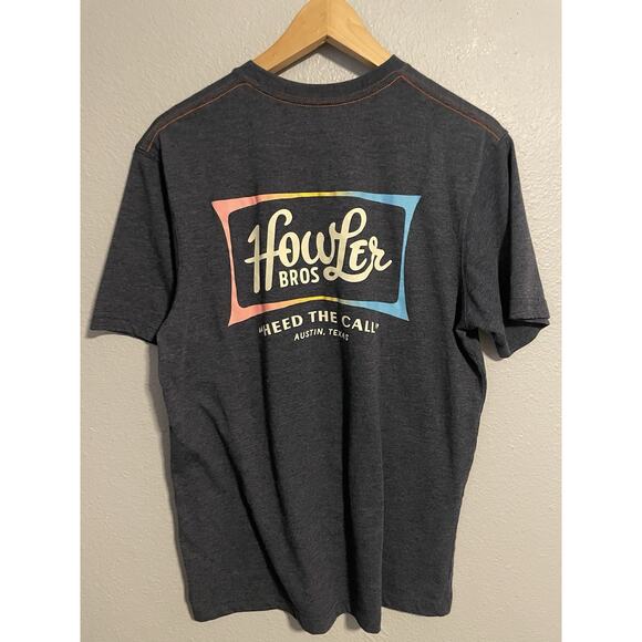 Howler Brothers Mens T Shirt Small Blue Heed The Call Austin TX Graphic Casual - Picture 2 of 6